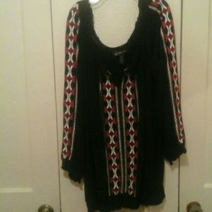 INC International Concepts, Top, Black, 1X